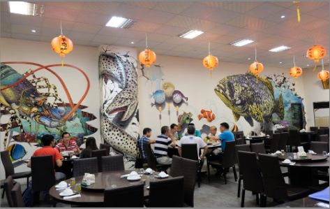 靖江海鲜餐厅墙体彩绘